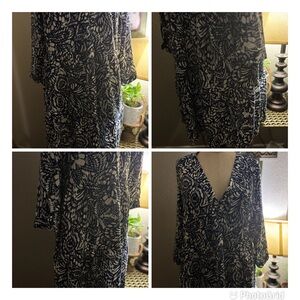 Rachel Zoe Monochrome Patterned Midi Dress